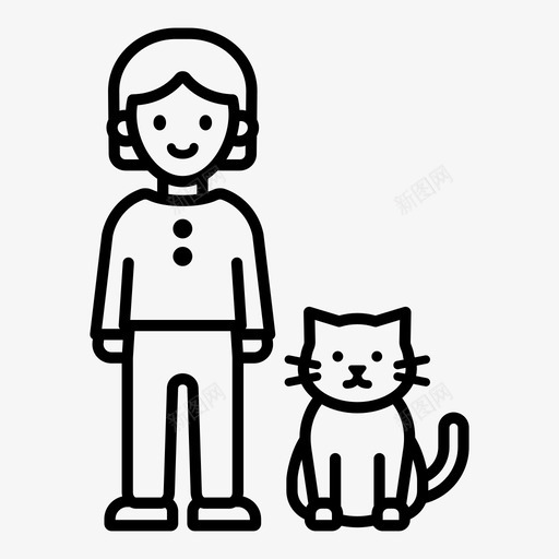 猫家人小猫svg_新图网 https://ixintu.com 宠物 家人 小猫 保姆