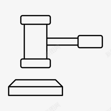 法律锤子木槌法官图标