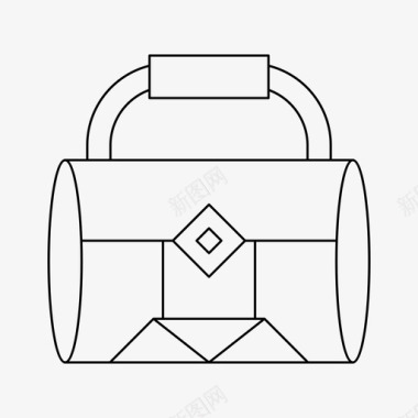 手袋奢侈品购物袋图标