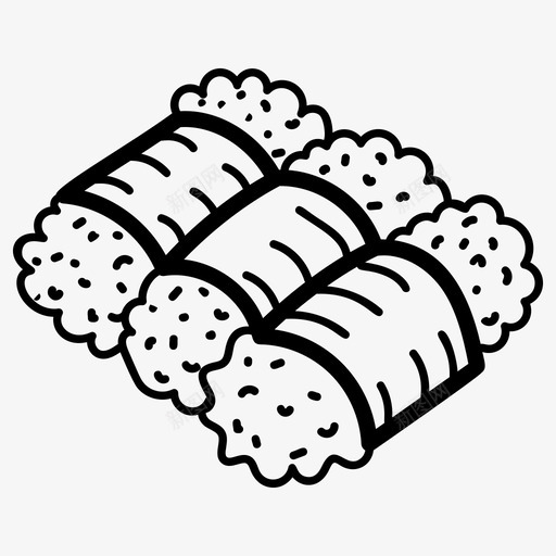 日式寿司画日式料理日式寿司svg_新图网 https://ixintu.com 日式 寿司 料理 海鲜 海草 食品 饮料 手绘 图标