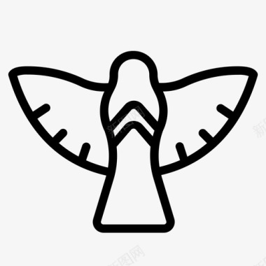 天使雕像装饰六翼天使图标