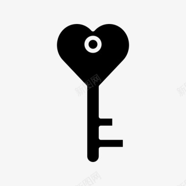钥匙心脏锁图标