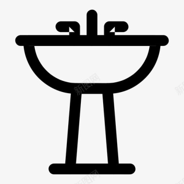 洗脸盆浴室家具图标