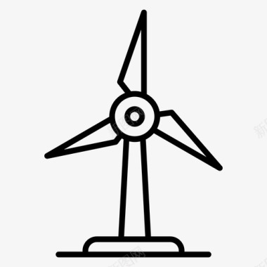 风力涡轮机替代电力家用风车图标