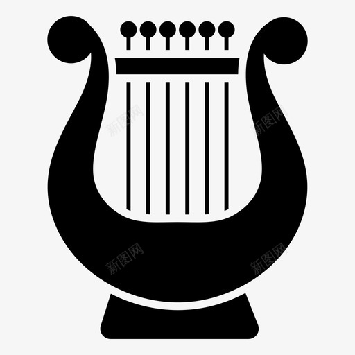 竖琴阿波罗希腊乐器svg_新图网 https://ixintu.com 乐器 竖琴 阿波罗 希腊 弦乐 一组 字形 矢量 矢量图 图标