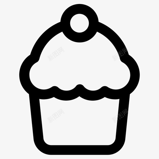 纸杯蛋糕樱桃奶油蛋糕svg_新图网 https://ixintu.com 蛋糕 纸杯 樱桃 奶油 甜点 松饼