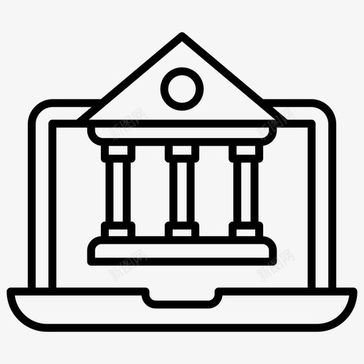 网上银行银行大厦电子银行svg_新图网 https://ixintu.com 银行 网上银行 大厦 电子 网上交易 数字 商业 金融 轮廓 向量 图标