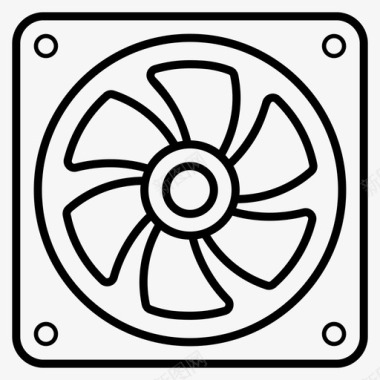 空气冷却器风扇计算机风扇排气风扇图标