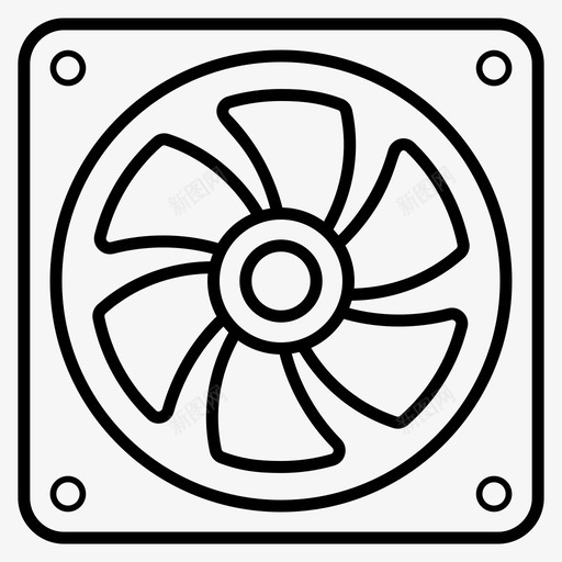 空气冷却器风扇计算机风扇排气风扇svg_新图网 https://ixintu.com 风扇 空气 冷却器 计算机 硬件 排气 通风 向量 图标