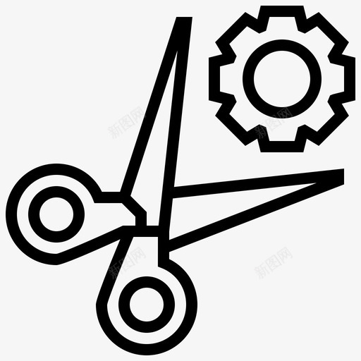 剪刀齿轮剪svg_新图网 https://ixintu.com 剪刀 齿轮 剪花 形状 图形设计 工具 线条
