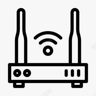 调制解调器天线连接路由器图标