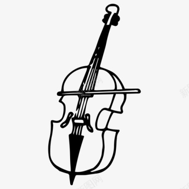 大提琴手绘音乐图标