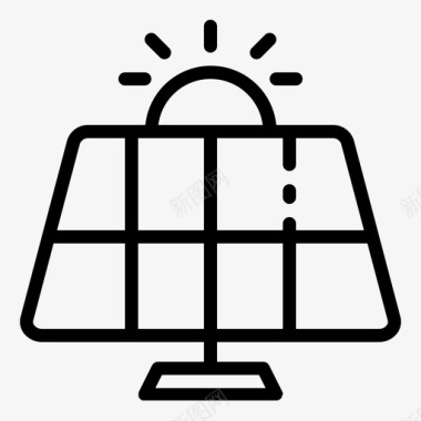 太阳能电池板数字技术物联网图标