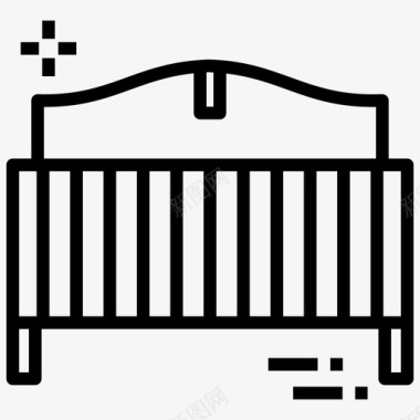 婴儿床婴儿家具育婴室图标