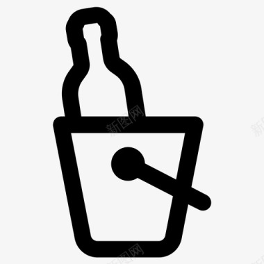 葡萄酒冷却器桶冰桶图标