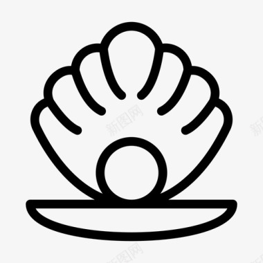 贝壳食物扇贝图标