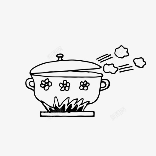 煮沸烹饪厨房svg_新图网 https://ixintu.com 煮沸 烹饪 厨房 平底锅 手绘