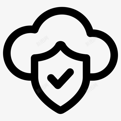 云保护云安全在线盾svg_新图网 https://ixintu.com 保护 安全 在线 数据