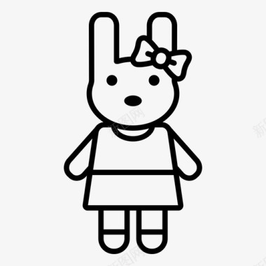 兔子娃娃兔子可爱图标