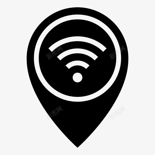 wifi位置地图svg_新图网 https://ixintu.com 占位符 位置 地图 字形