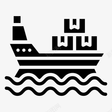 货船寄售交货海运图标