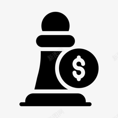 国际象棋美元商业计划图标