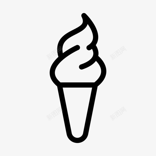 冰淇淋蛋卷美味甜svg_新图网 https://ixintu.com 冰淇淋 蛋卷 美味 巧克力 甜点 点线 字形