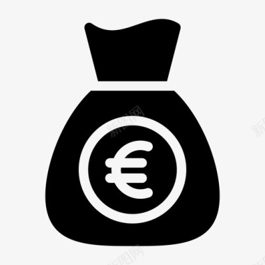 欧元袋货币储蓄图标
