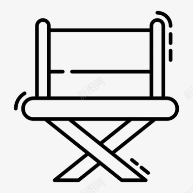 摄影棚坐椅导演椅折叠椅图标