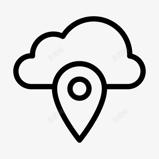 云位置数据库地图svg_新图网 https://ixintu.com 位置 数据库 地图 服务器 云计算 字形
