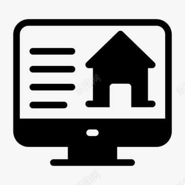 在线房屋监视器财产图标