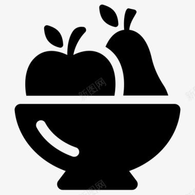水果苹果碗图标