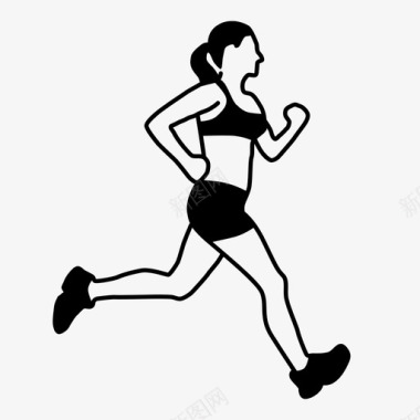 跑步的女人身体人图标