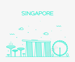 着名地标时尚高端新加坡首尔世界着名城市标志性建筑地标矢量设高清图片