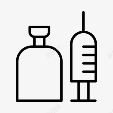 药品和疫苗瓶注射图标
