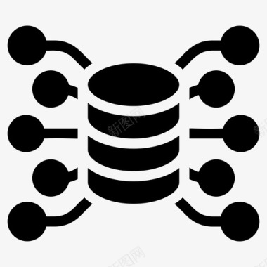 数据库网络数据仓库数据库架构图标