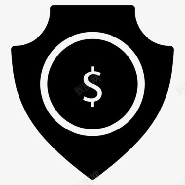 金融安全银行安全美元盾图标