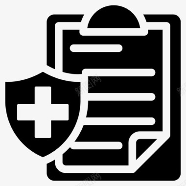 健康保险保险文件医疗保健图标