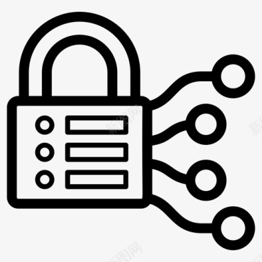 数据加密数据保护数据锁技术图标