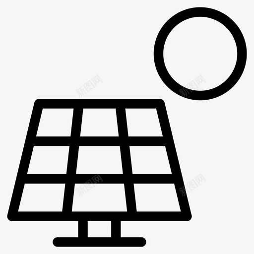 太阳能光伏板太阳能发电svg_新图网 https://ixintu.com 太阳能 光伏 发电 生态 回收 线图 图标