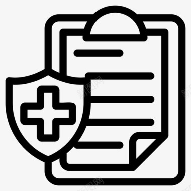 健康保险保险文件医疗图标