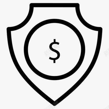 金融安全银行安全美元盾图标