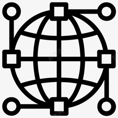 全球网络通信网络全球卫星通信图标