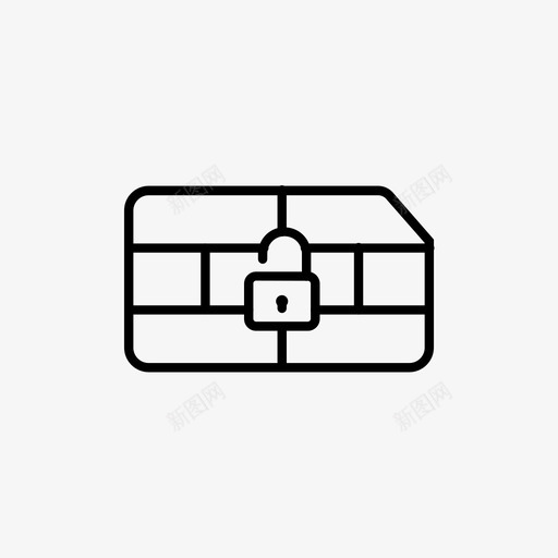 sim卡安全卡安全线条艺术svg_新图网 https://ixintu.com 安全 安全线 线条 艺术 保护卡
