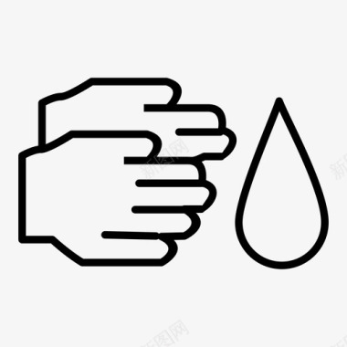 手和水清洁肥皂图标