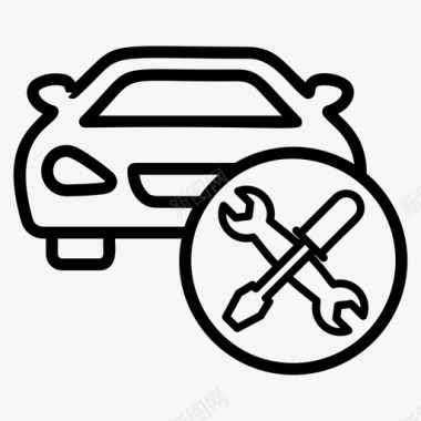 汽车修理汽车服务维修图标