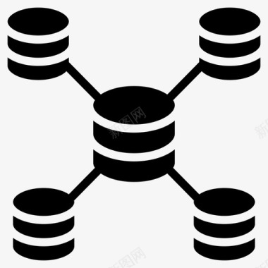 数据库基础设施数据网络数据仓库图标