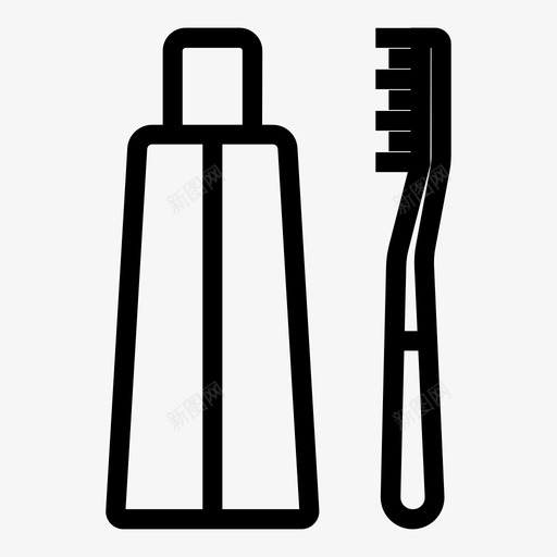 糊状刷清洁剂牙刷svg_新图网 https://ixintu.com 糊状 清洁剂 刷牙 牙刷