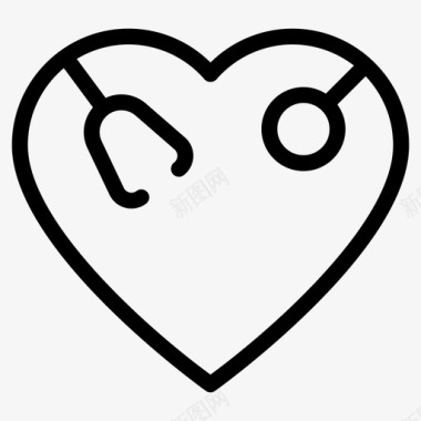心脏病学检查医疗保健图标