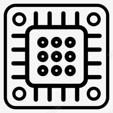微芯片数字卡存储芯片图标